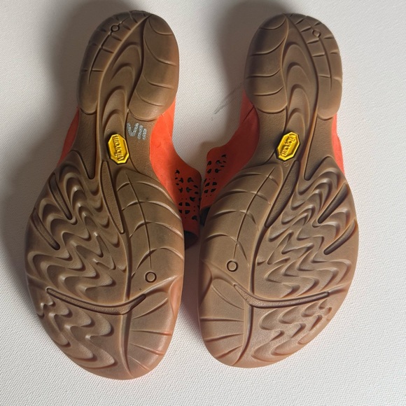Merrell Barefoot Moroccan Orange Laser Cut Flip Flop Sandals Women's Size 7 - Picture 4 of 6